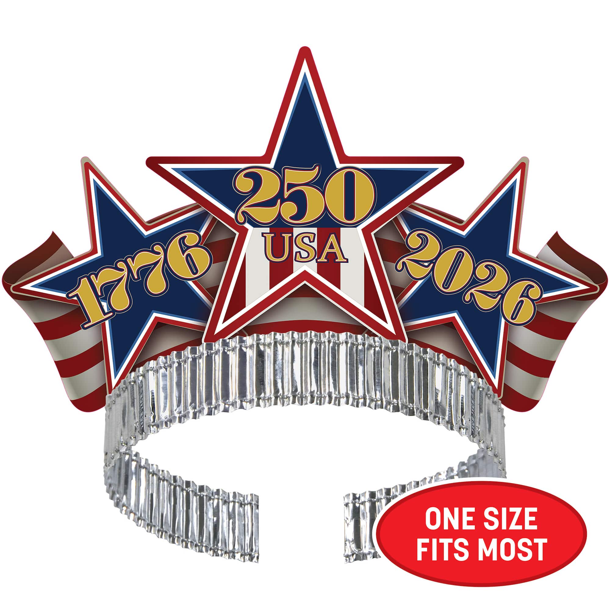 Beistle Semiquincentennial Tiaras, 3 Packs of 4